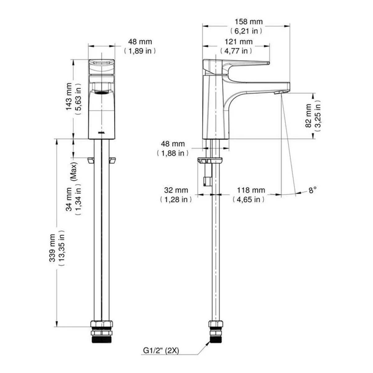 Acabamento cromado bin&iacute;quel do Misturador Docol Lift