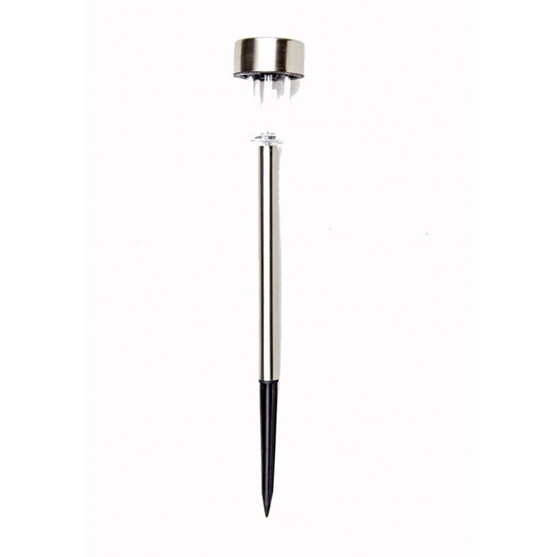 balizador solar decorativo ecoforce inox luz branca