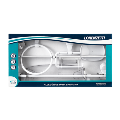 kit de acessorios lorenzetti attic branco 6 pecas 2001 f22