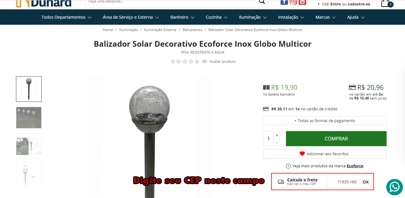 Calcular o frete