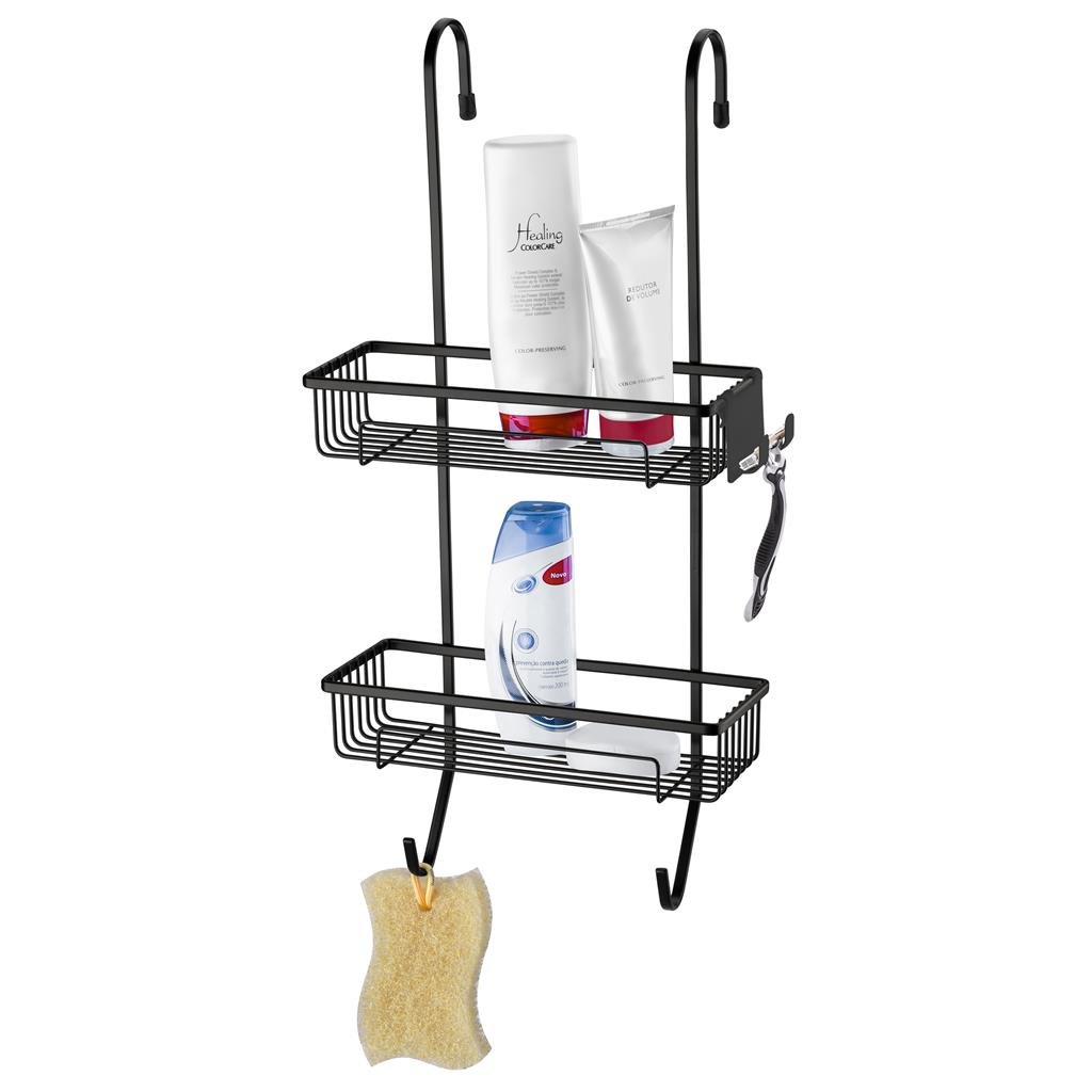 Suporte para Shampoo de Box Com Ganchos Perfezione Future 1181