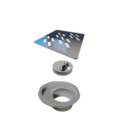 Grelha Inox Quadrada 100mm PVC/Inox Ralo Linear Elleve 4021