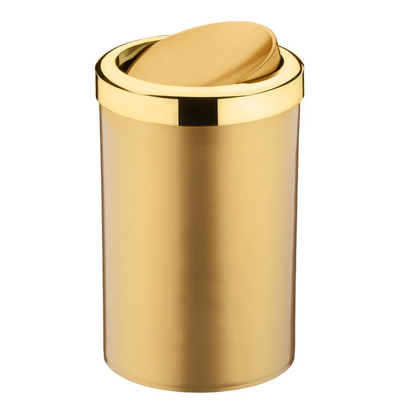 Lixeira Plástico com Tampa Basculante 8 Litros Colore Future - Dourado