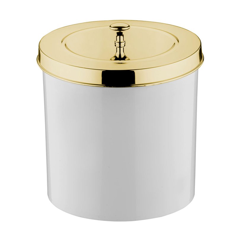 Lixeira Plástica com Tampa 5 Litros Colore Future - BrancoDourado