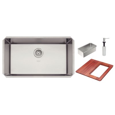 Cuba de Embutir em Inox Acetinado com Dosador, Tábua, Cesto e Válvula Tramontina Quadrum 70x40 cm Cuba de Embutir em Inox Acetinado com Dosador, Tábua, Cesto e Válvula Tramontina Quadrum 70x40 cm