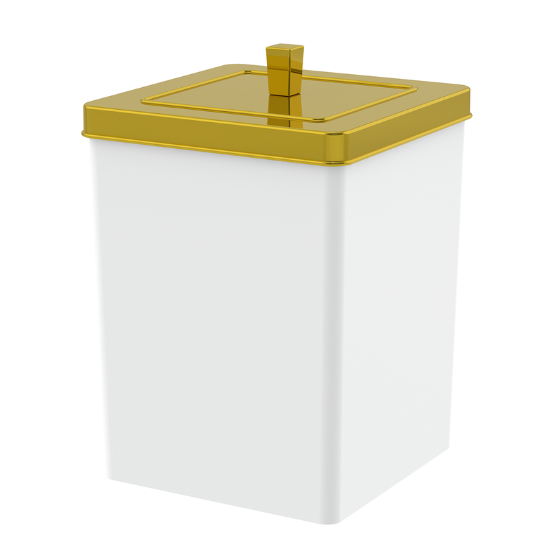 Lixeira Quadrada 6,5L Future Colore 530 - BrancoCromado - 1