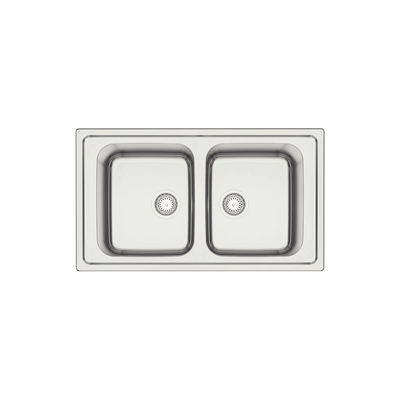 Cuba de Sobrepor em Aço Inox Escovado com Válvula Tramontina Marea Deep 2C 34 86x50 cm Cuba de Sobrepor em Aço Inox Escovado com Válvula Tramontina Marea Deep 2C 34 86x50 cm