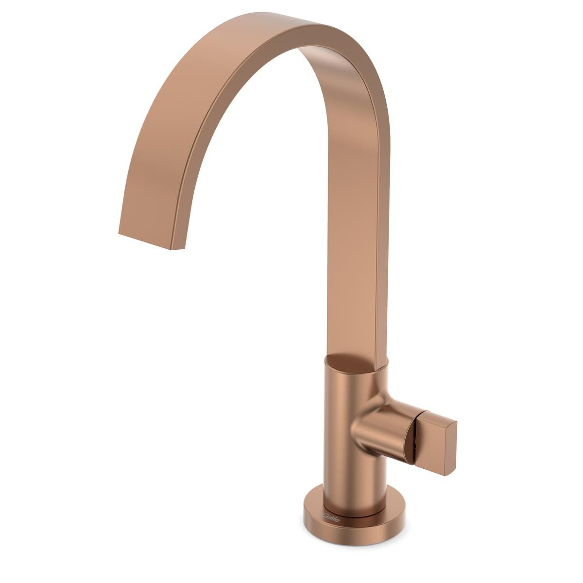 Torneira Banheiro Bancada Bica Alta Celite Flow - Rose Gold Matte