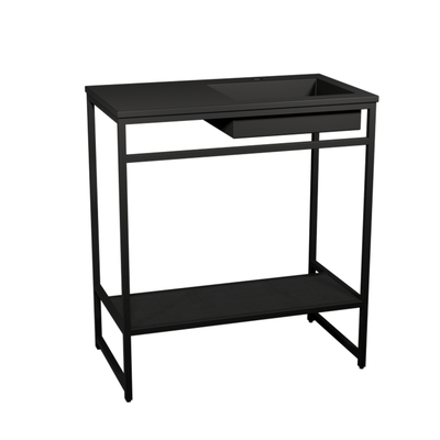 Gabinete com Cuba de Apoio Venturi Iron Black 80 x 45 cm