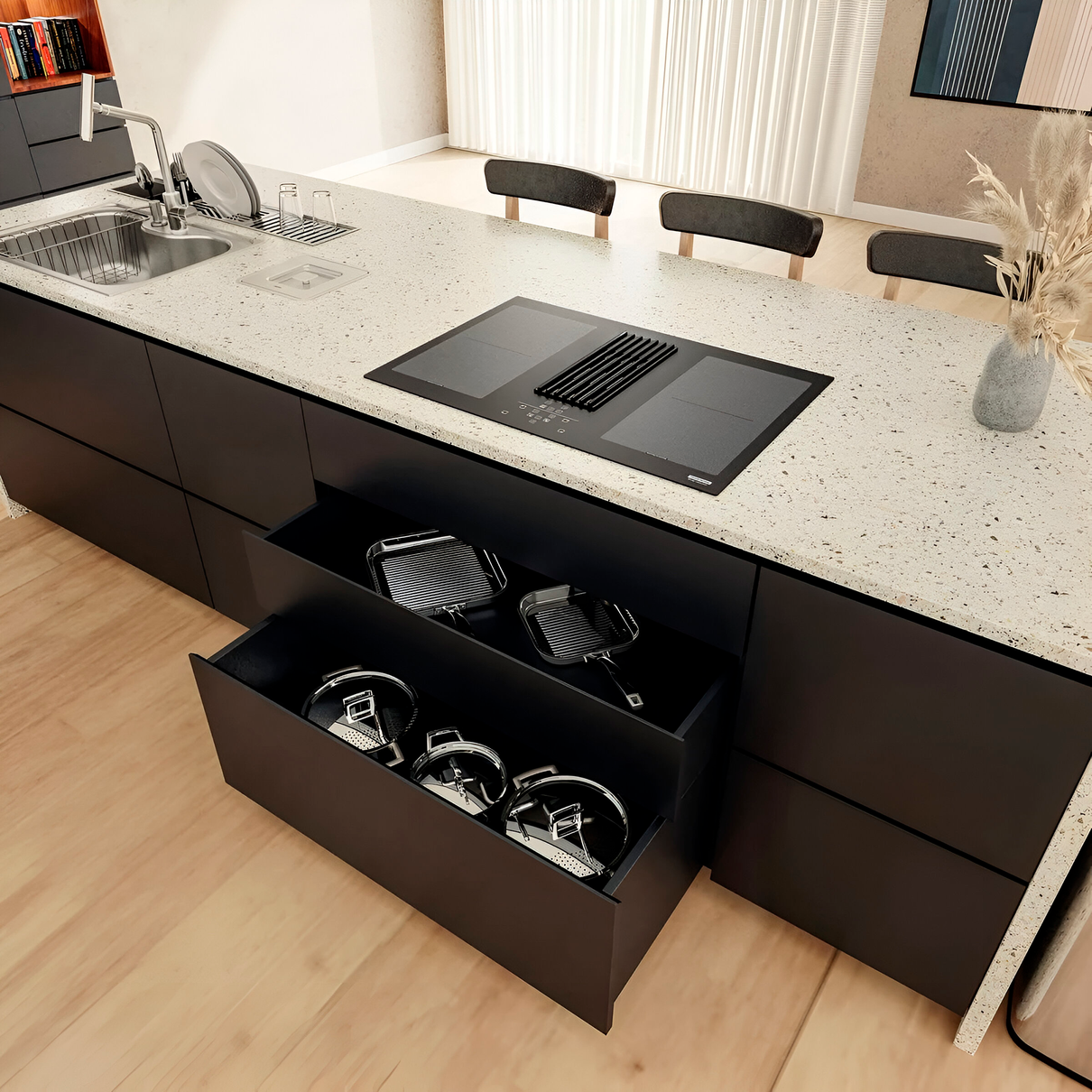 Painel de controle do Cooktop Tramontina Duo 4EI80