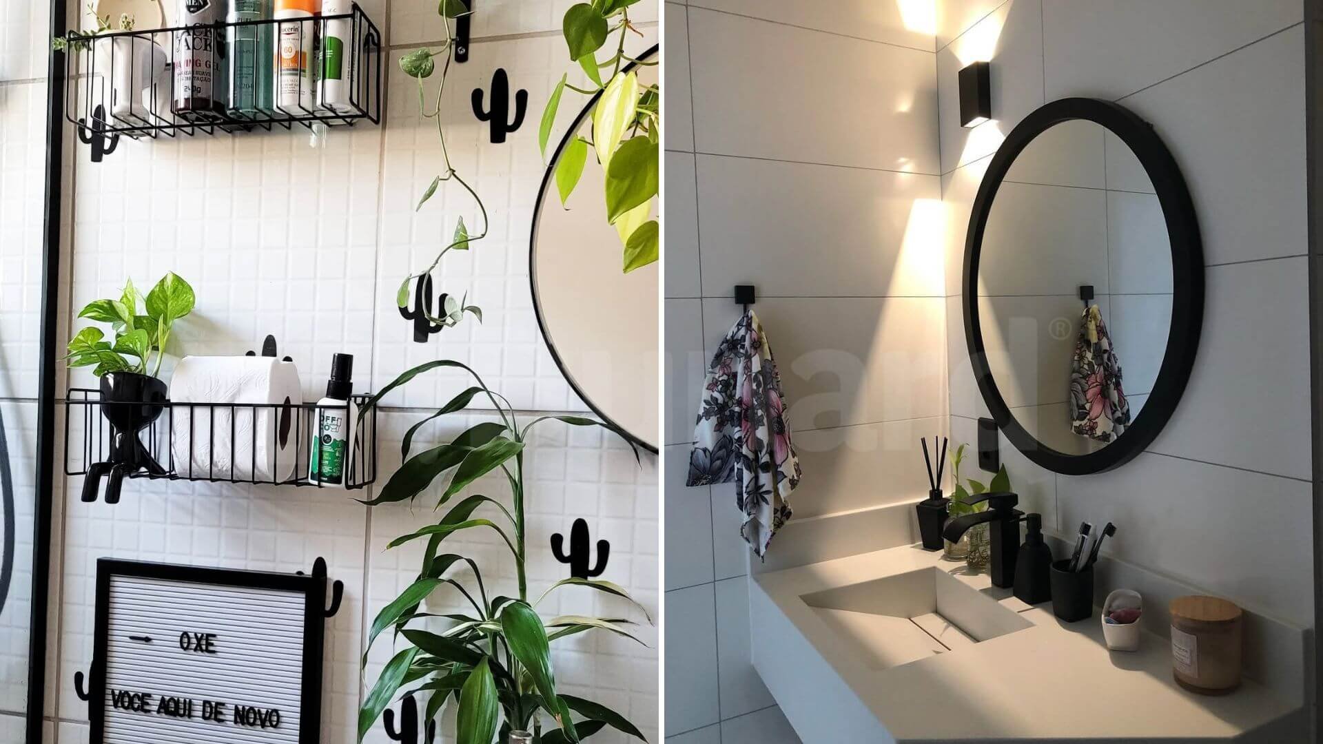 Molduras e Acessórios Preto para Banheiro