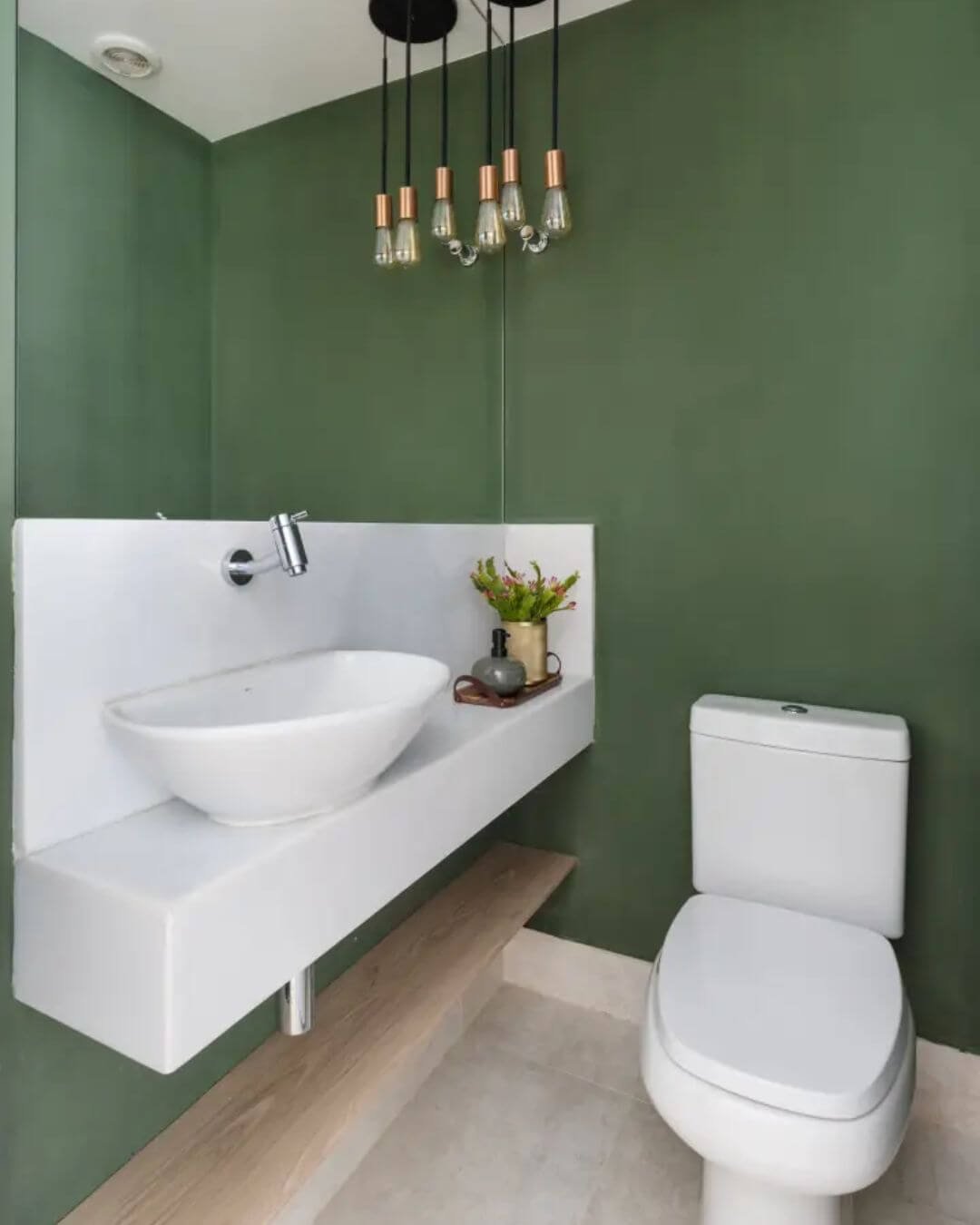 Banheiro Tom Terroso Ambiente 12 - Verde Musgo