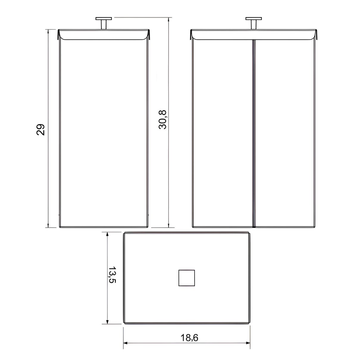 Lixeira Inox Luz Slim em uso