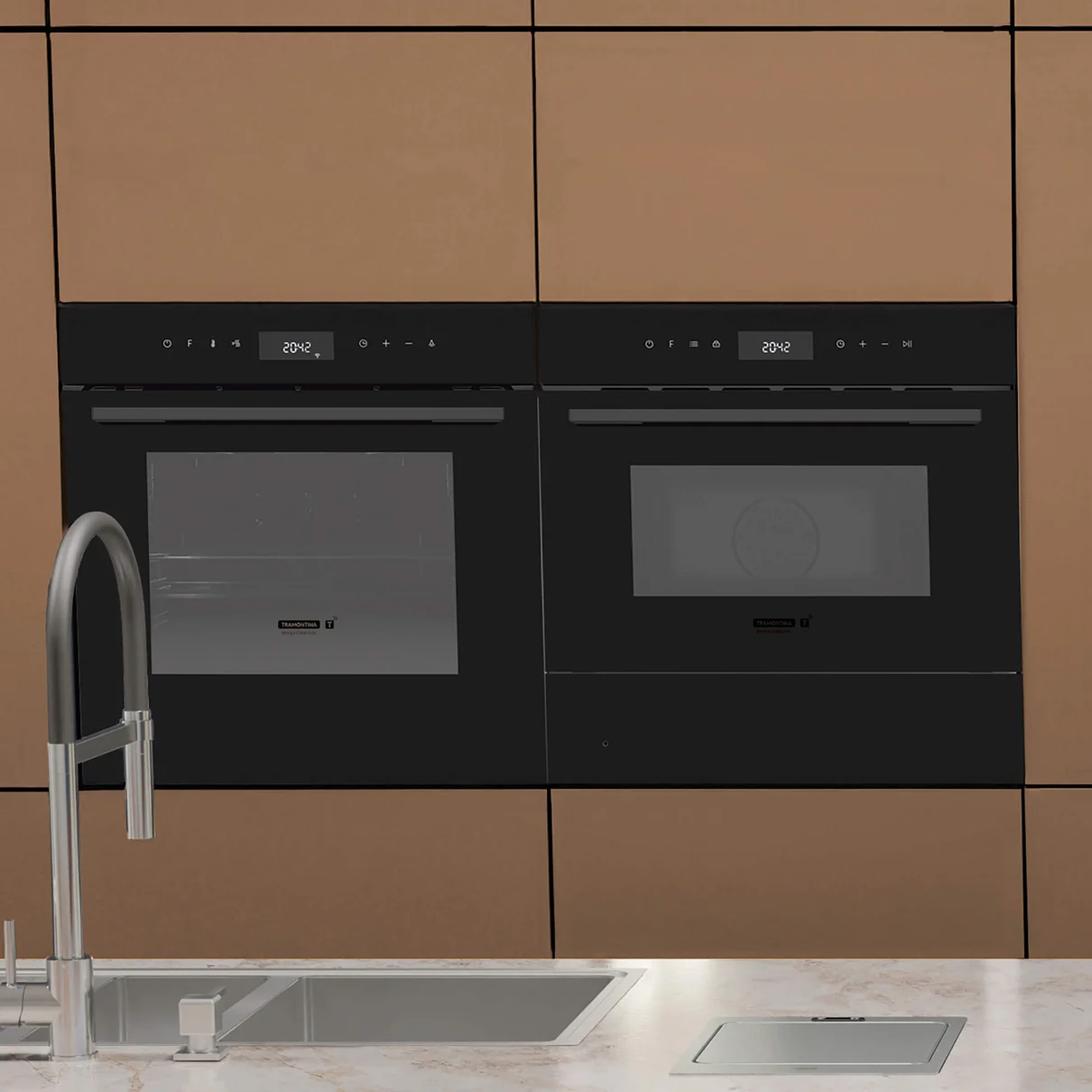Aplicativo T Smart Tramontina mostrando receitas conectadas ao forno Epic T Smart 60 F10