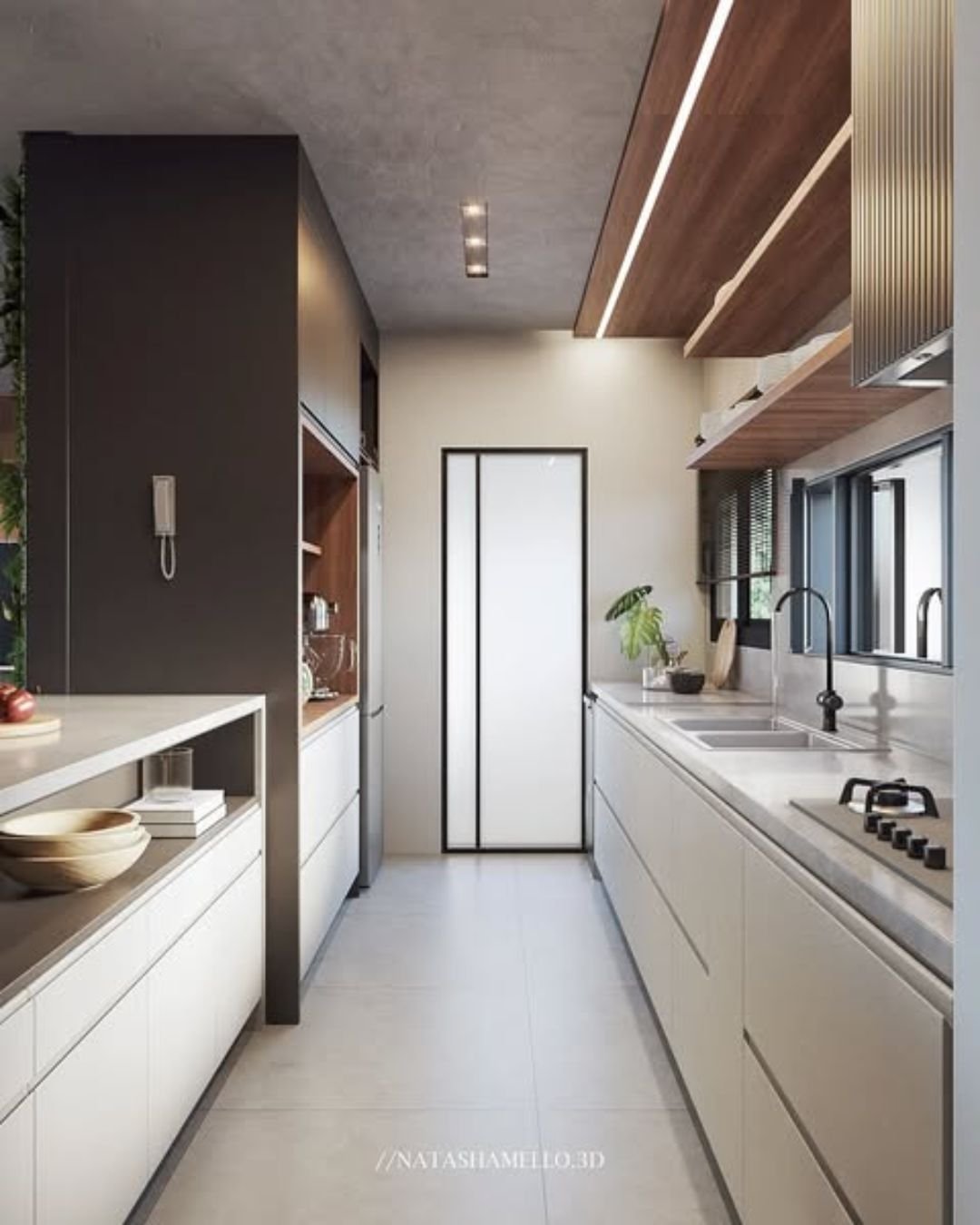projeto de cozinha linear modelo 9