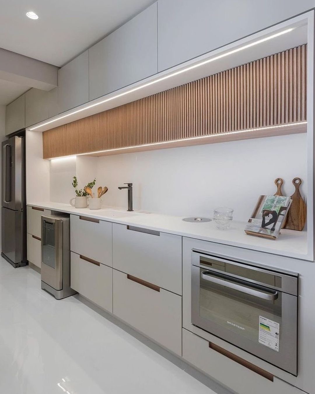 projeto de cozinha linear modelo 8