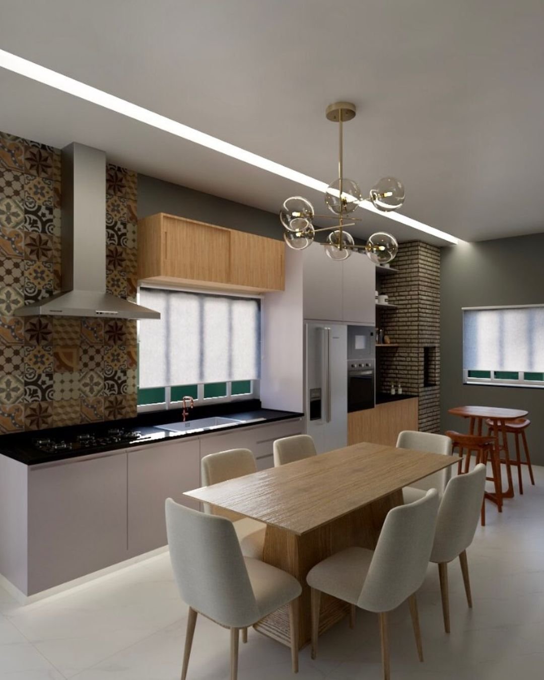 projeto de cozinha linear modelo 6