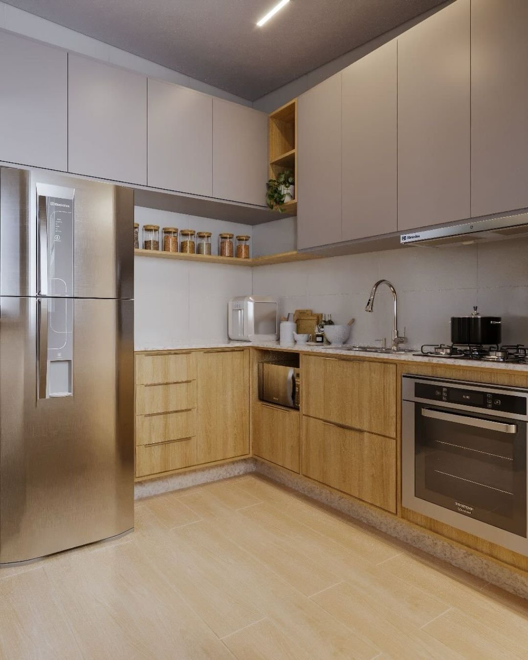 projeto de cozinha em l modelo 3