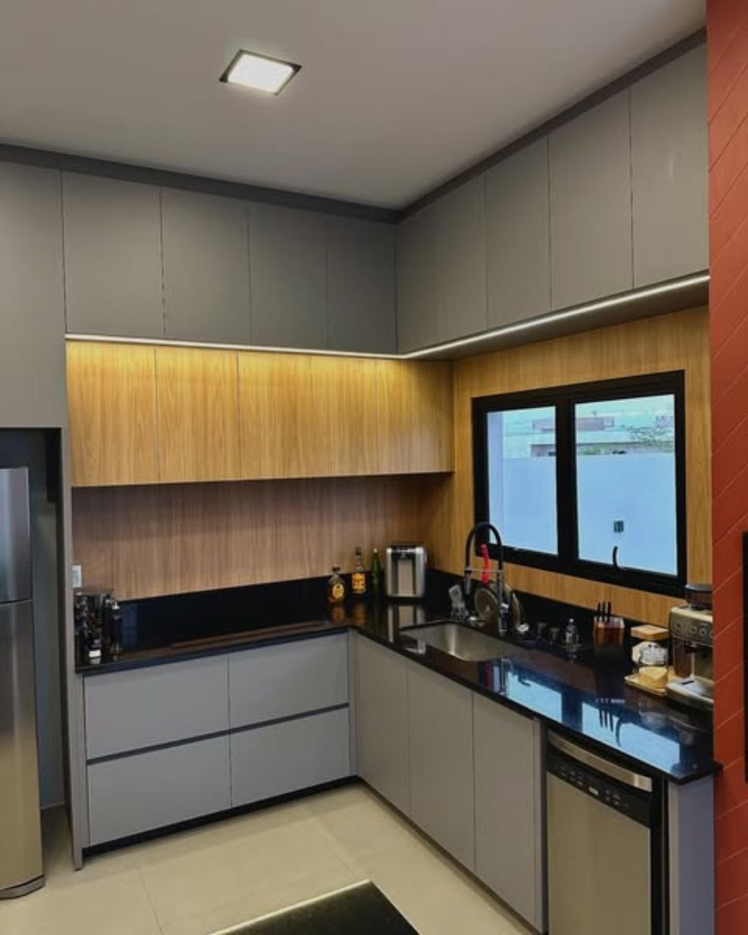 projeto de cozinha em l modelo 2