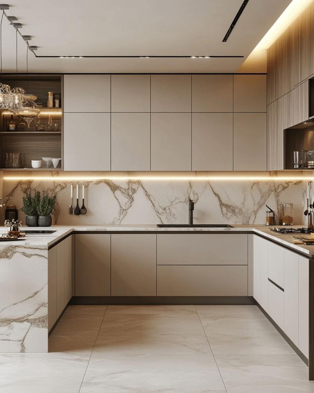 projeto de cozinha em u modelo 2