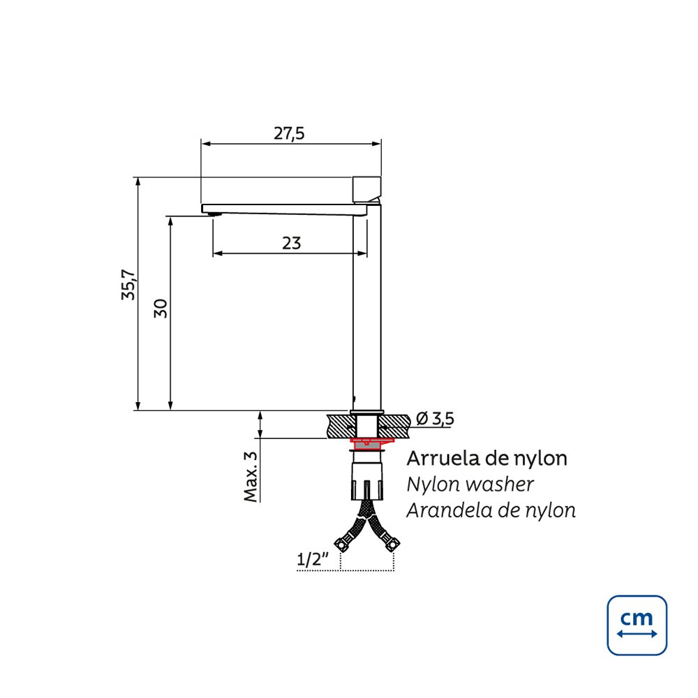 Acabamento acetinado e a&ccedil;o inox AISI 304 Tramontina