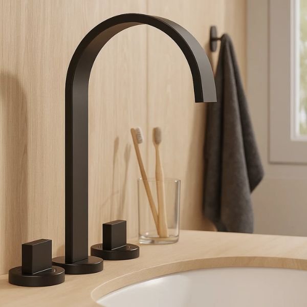 Lixeira Inox Luz Slim em uso