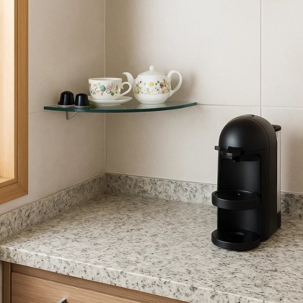 Prateleira de Vidro Tramontina Glass Canto com Suporte Injetado