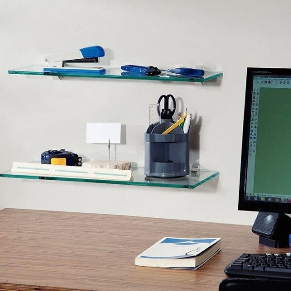 Detalhe do suporte da Prateleira de Vidro Tramontina Glass Reta