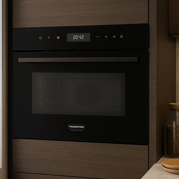 Detalhe do painel touch da versão Glass Black Series Tramontina Epic T Smart 60 F10
