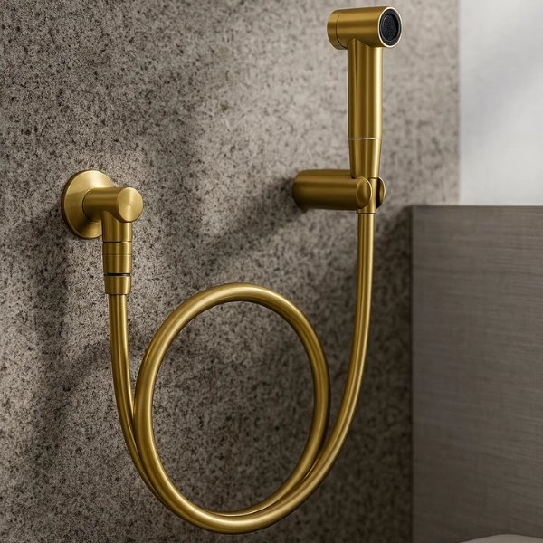 Ducha Higi&ecirc;nica Docol Chroma instalada em banheiro moderno