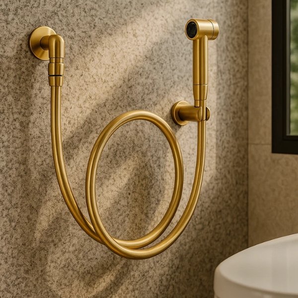 Ducha Higi&ecirc;nica Docol Chroma com acabamento escovado em destaque