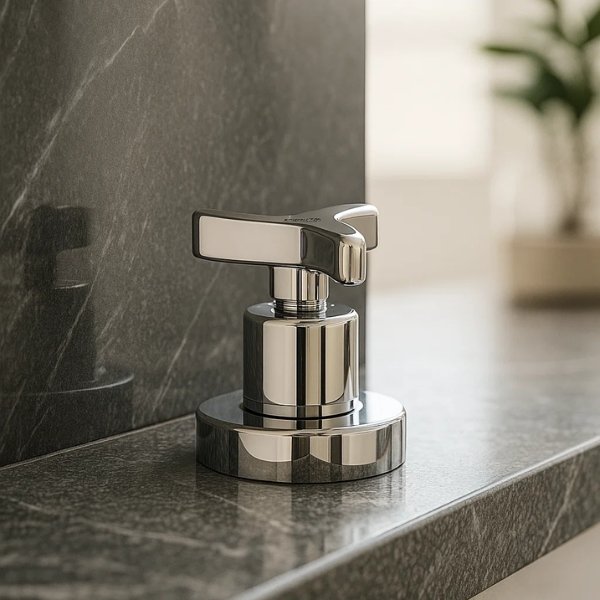 Acabamento para registro Docol Base Linha Trio com volante em três pontas