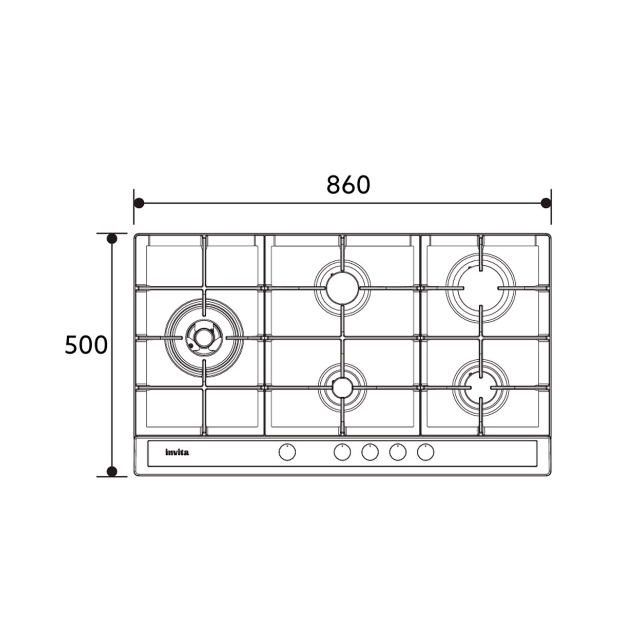 Cooktop Invita Black e Inox