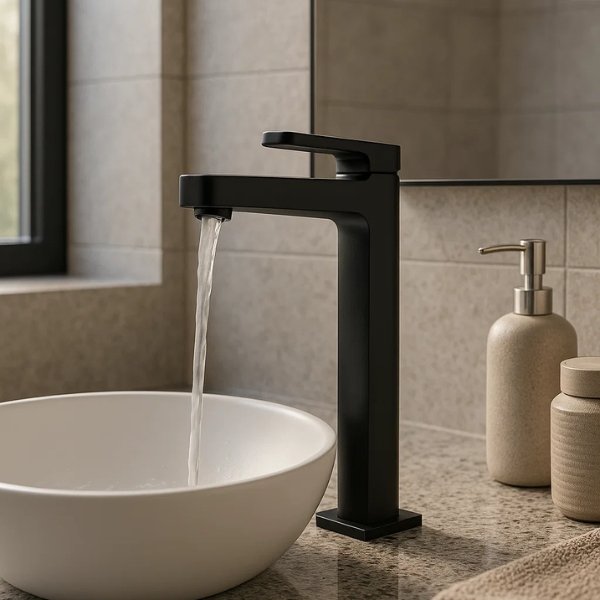 Torneira Banheiro Bancada Bica Alta Docol Lift Onix Preto Fosco