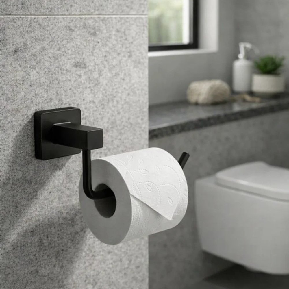 Detalhe acabamento preto fosco Papeleira Dunard Omega