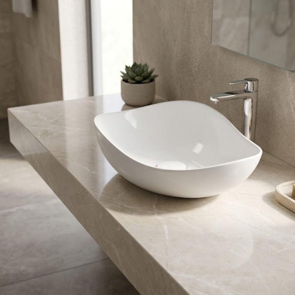 Cuba oval de apoio sobre m&oacute;vel