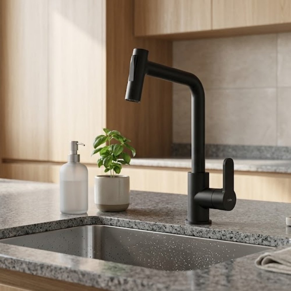 Cores Monocomando Kitchen Celite Cromado Preto Fosco