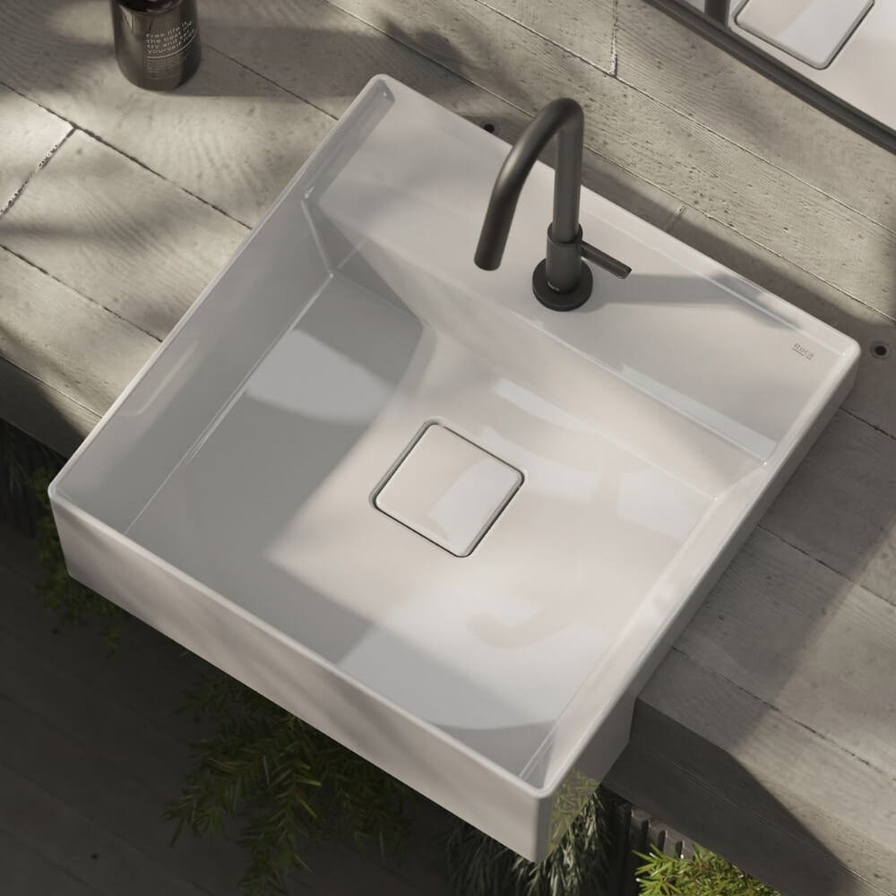 Cuba de Semiencaixe com Mesa Roca Terra 40x40 T10