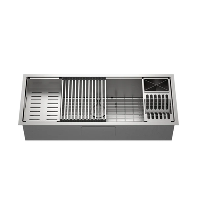Cuba Workstation de Embutir/Sobrepor Aço Inox 105 x 40 Bracci